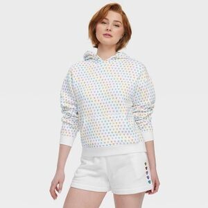 Roller Rabbit x Target White Hoodie with Pastel Heart Pattern